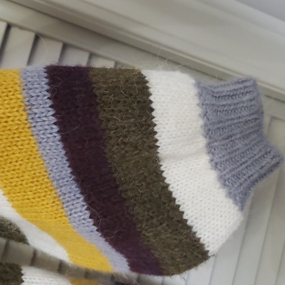 Topshop Multi Stripe Oversized Sweater, Wool Alpaca Blend, Size S - Picture 4 of 9